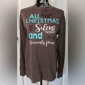 Comfort Colors Brown Long Sleeve Tee with Festive Graphic